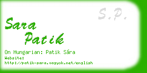 sara patik business card